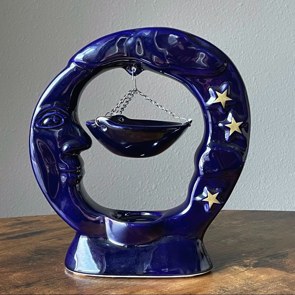 Moon and Stars Boho Witch Ceramic Incense Warmer / Burner - Made in Pola…
